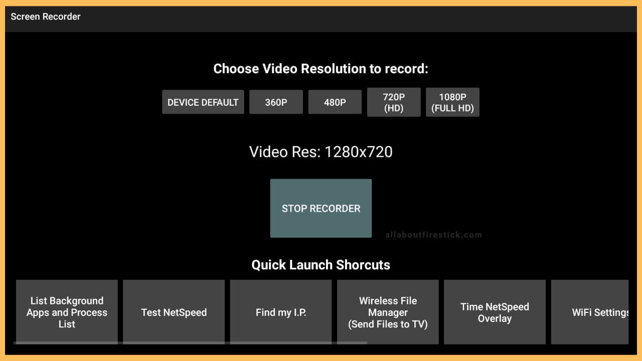 Choose Video Resolution