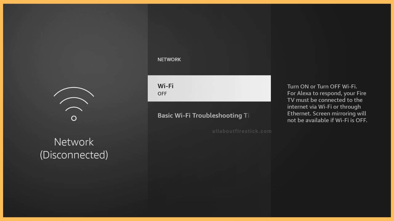 Click WiFi on Firestick