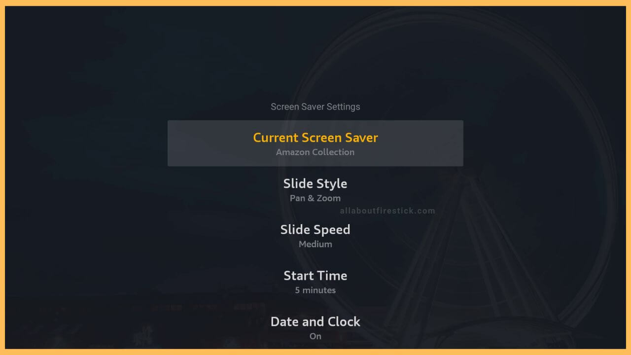 Screen Saver Options