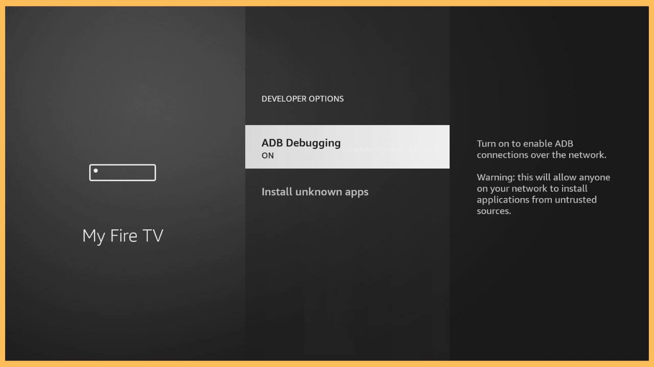 Enable ABD Debugging from Developer Options on Firestick
