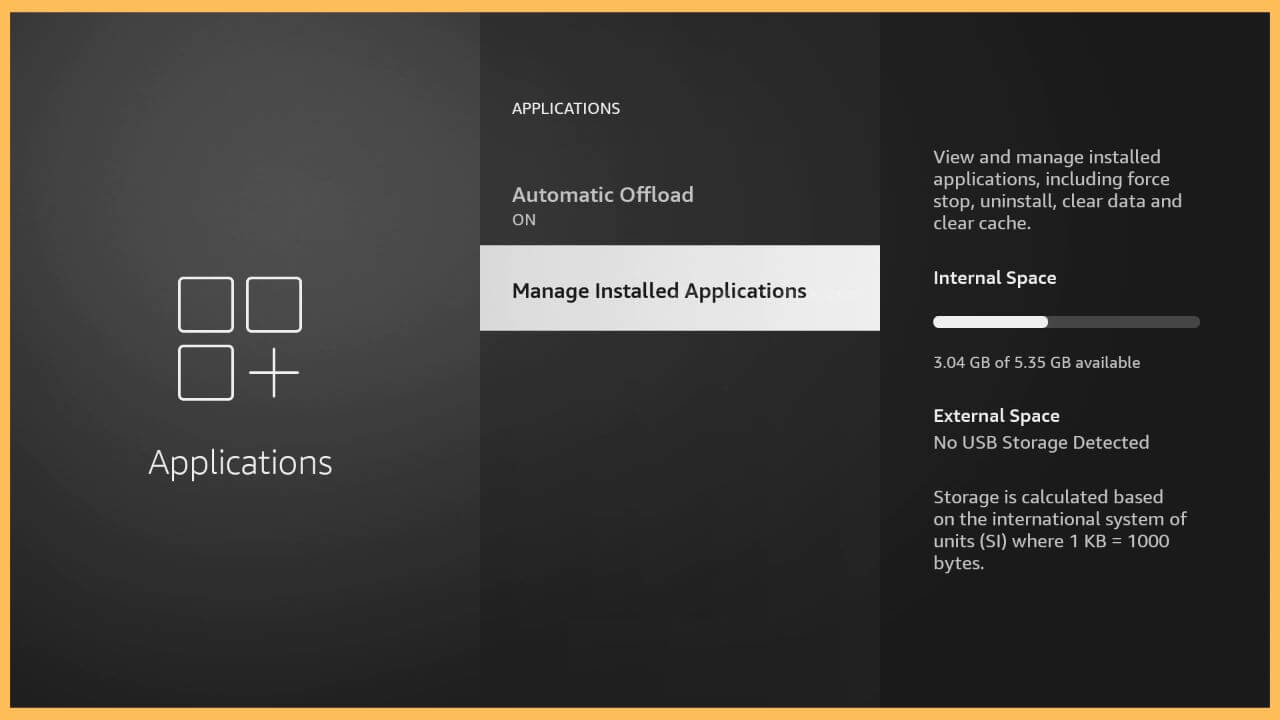 Select Manage Installed Applications to Force Close Apps