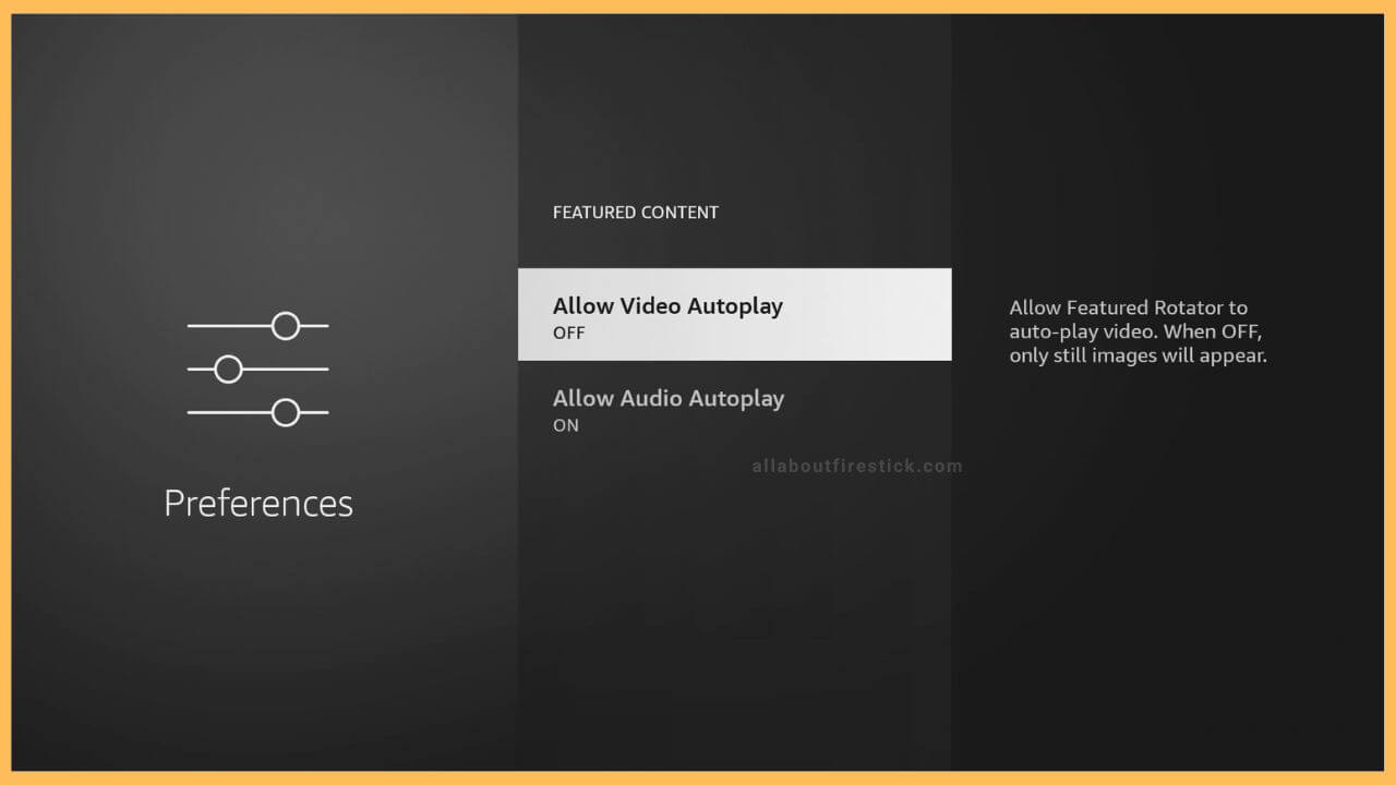 Turn Off Allow Video Autoplay