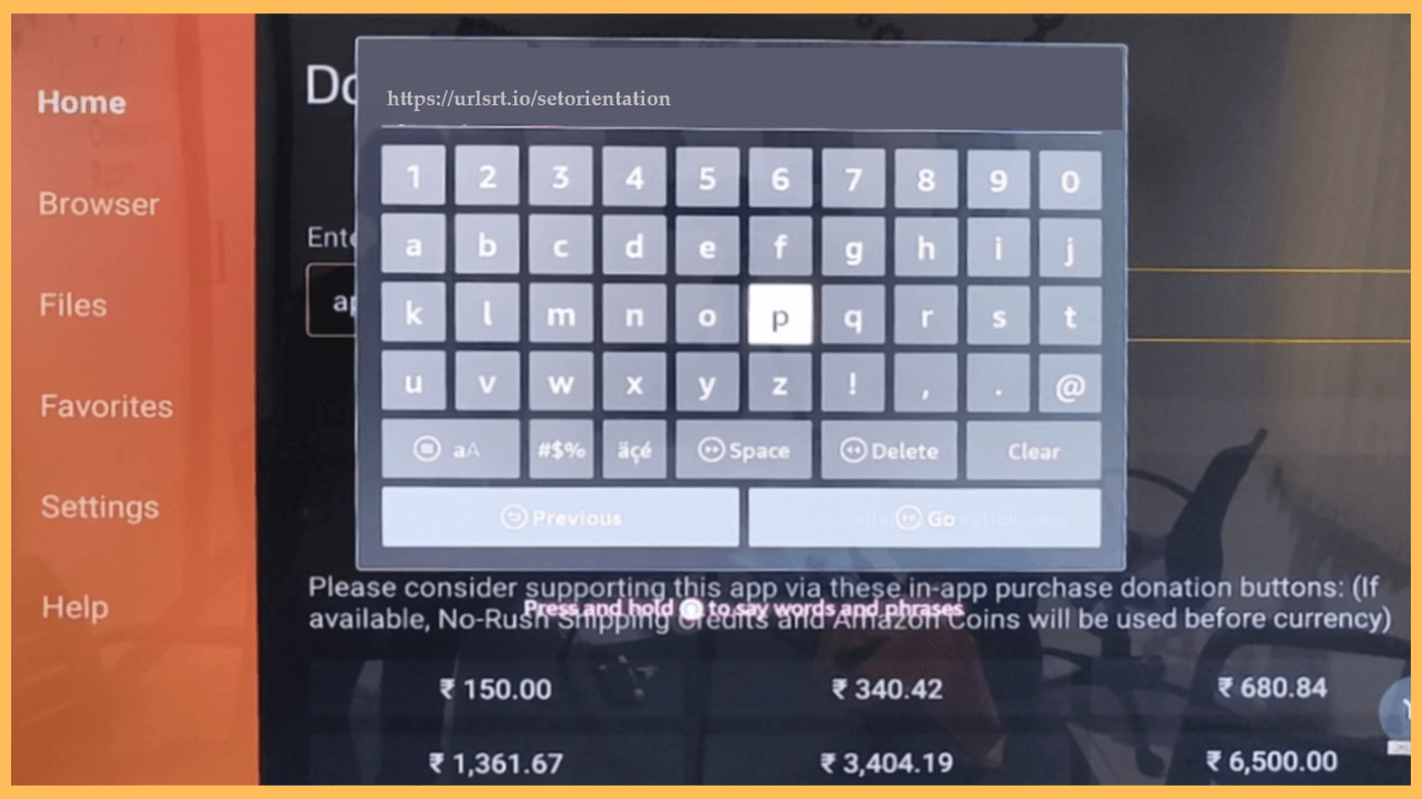 Enter the Set Orientation Apk Link and Click Go