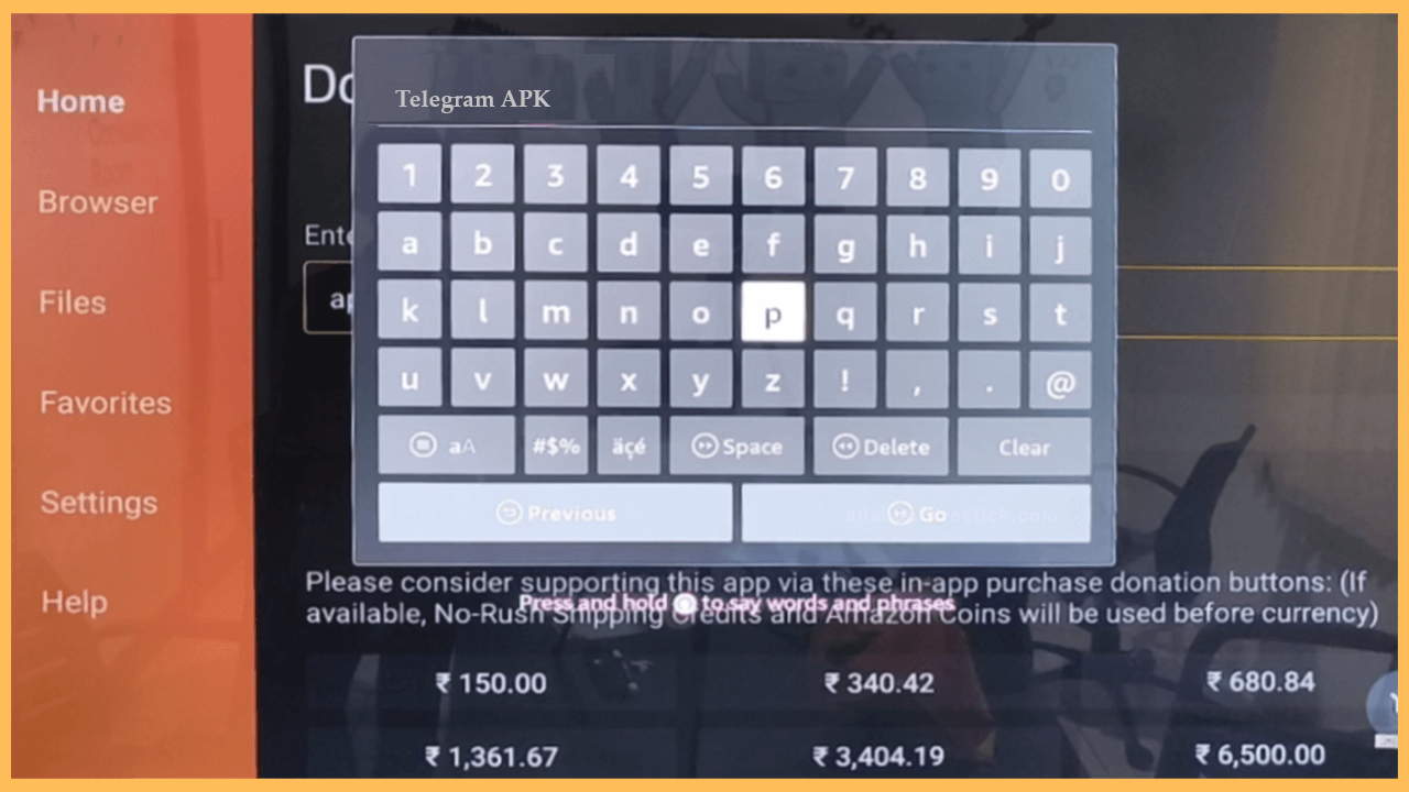 Enter the Telegram Apk Link and Click Go