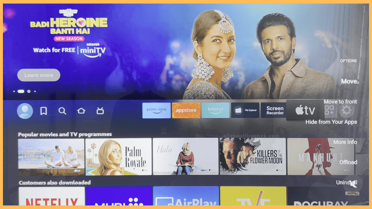 How to Hide Apps on Firestick- Select the app