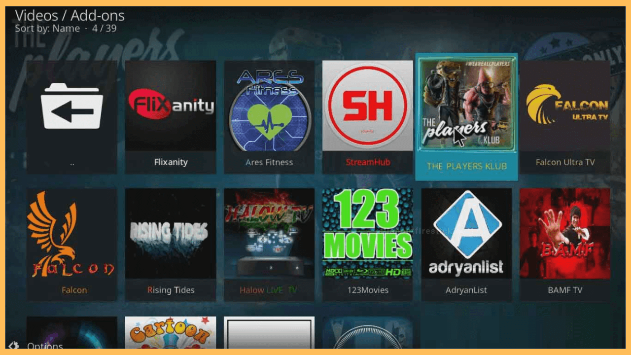 Open the Players Klub on Firestick