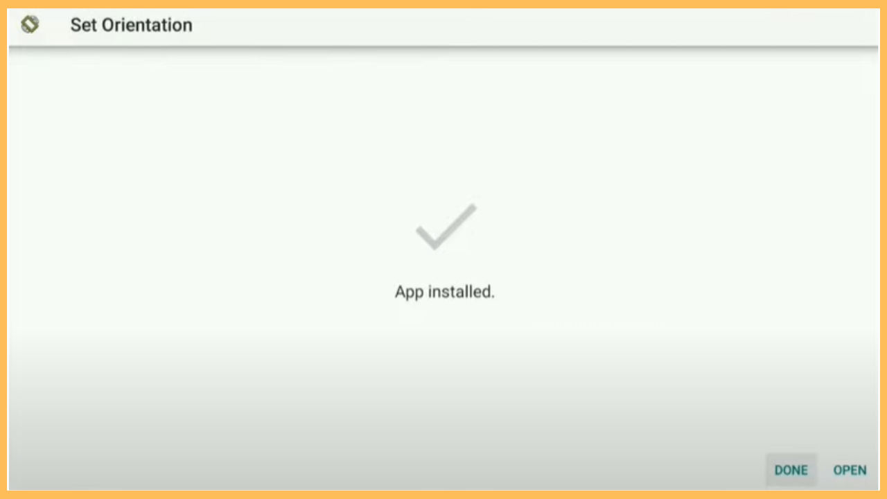 Open the Set Orientation App