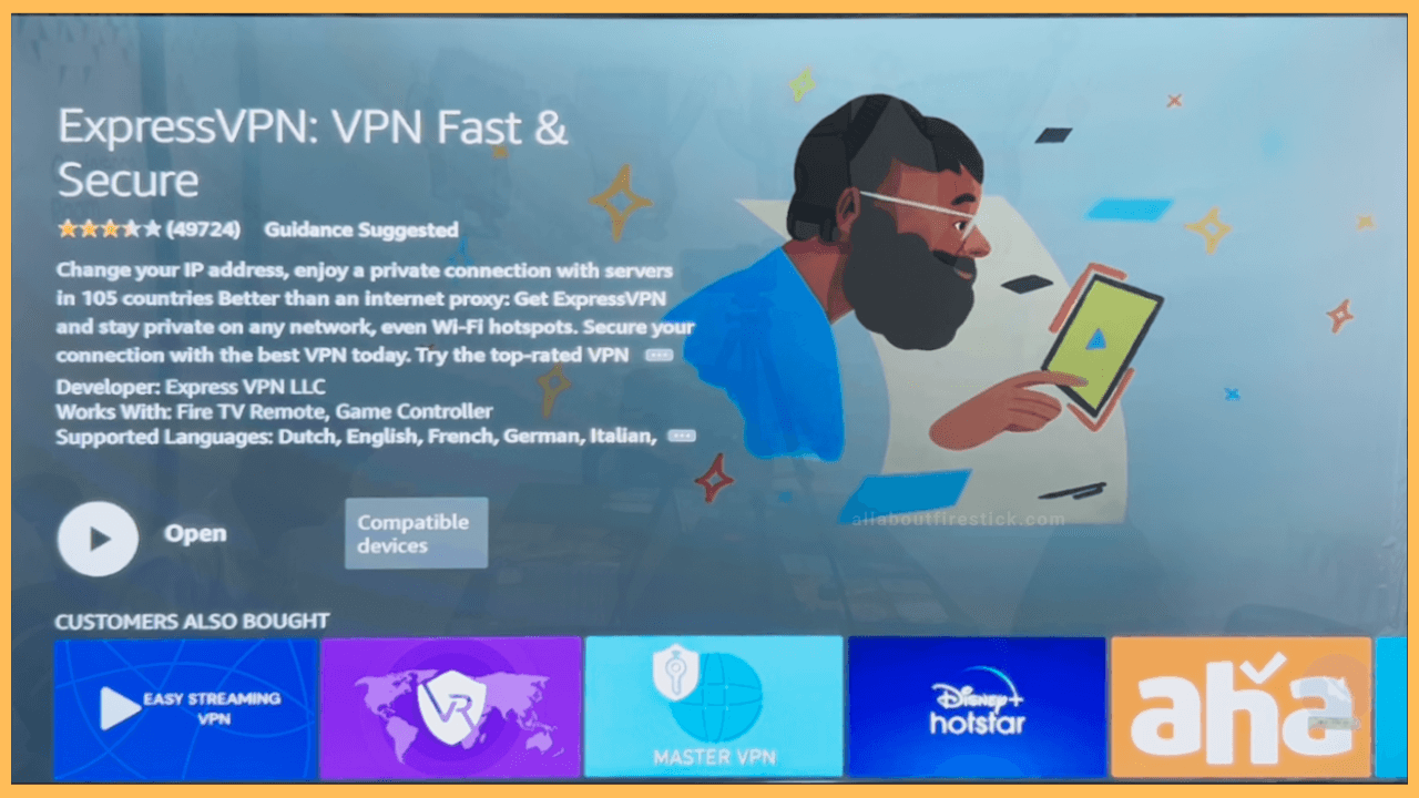 Select Open to Launch the ExpressVPN App