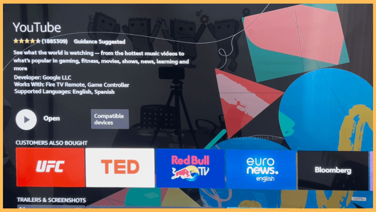 Select Open to Launch the YouTube App