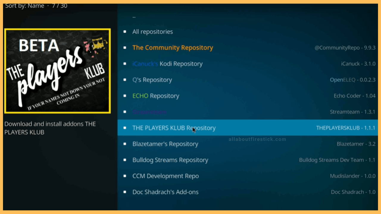 Select THE PLAYERS KLUB Repository