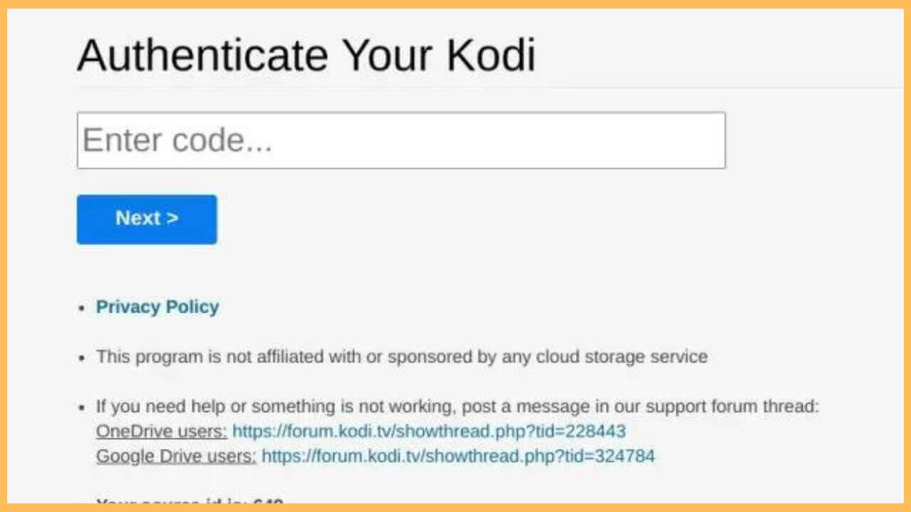 Authenticate Kodi