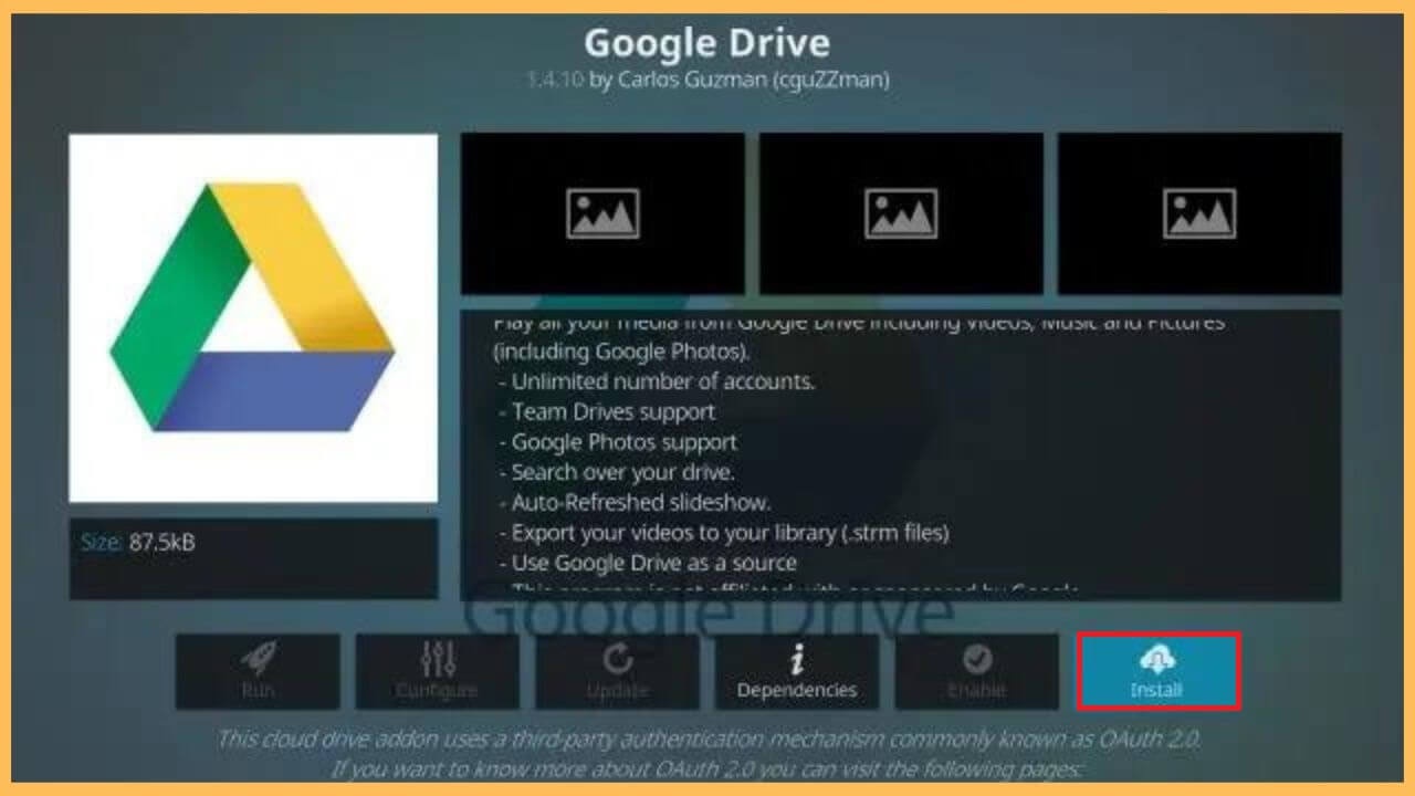 Install Google Drive on Kodi