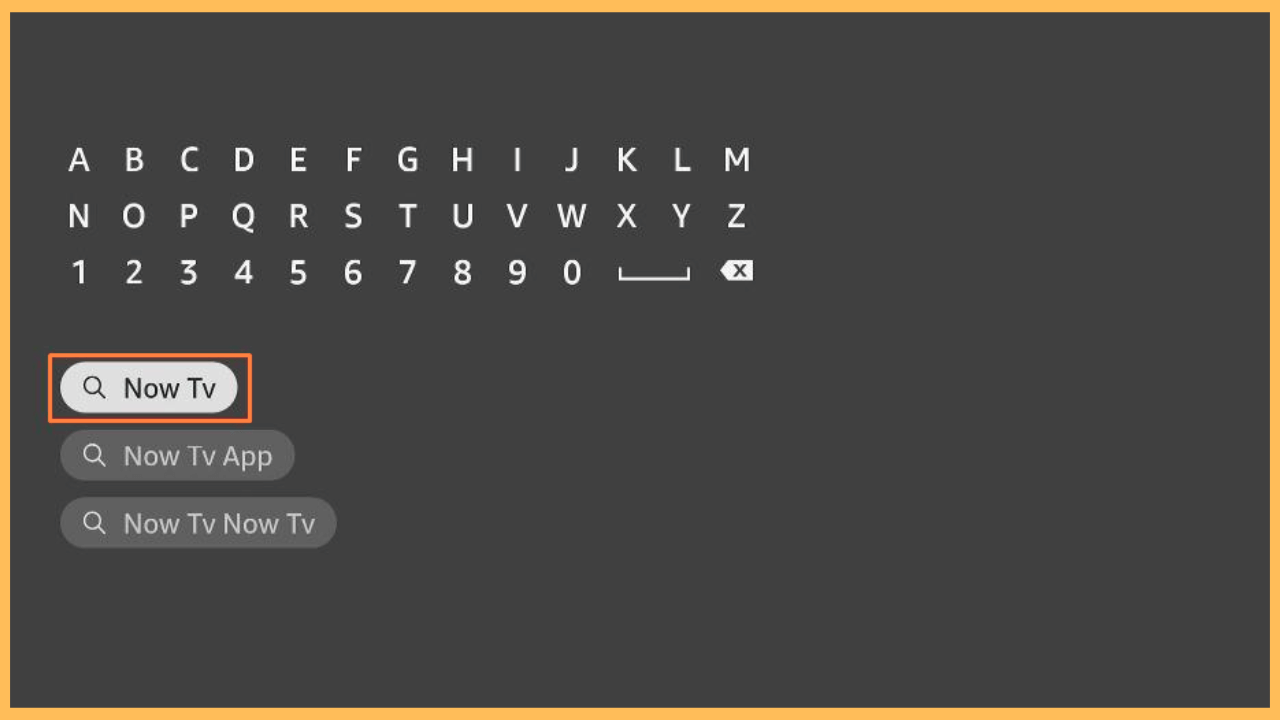 Now TV on Firestick-Search Now TV