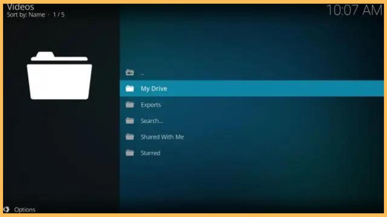 Click My Drive to watch Google Drive files on Firestick
