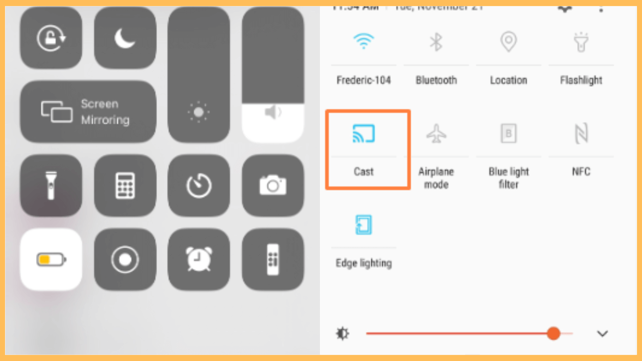 Screen Mirroring icon or cast icon