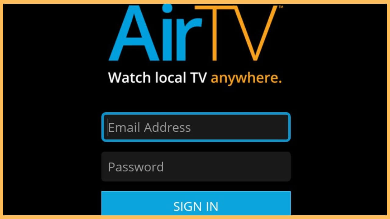 AirTV Sign In Page on Firestick