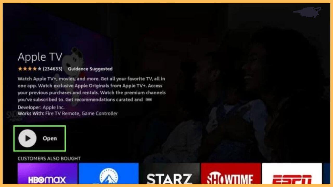 Click Open to Launch Apple TV