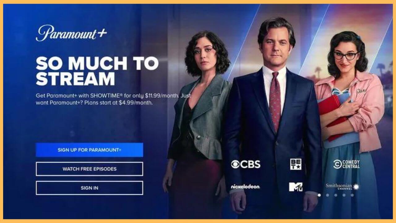 Click Sign In on Paramount Plus