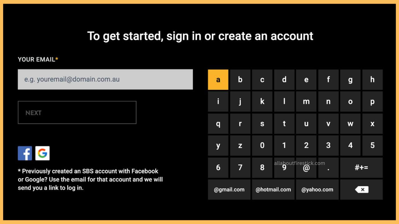 Enter Email on SBS on Demand