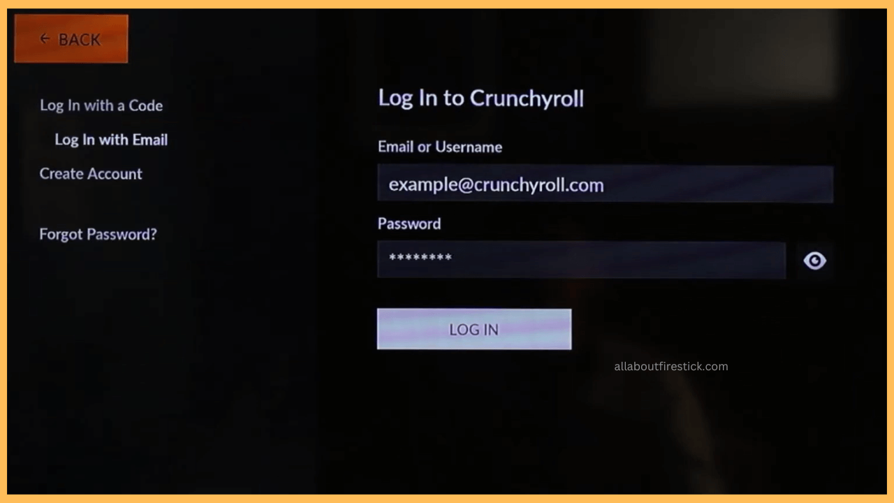 Log in to Crunchyroll