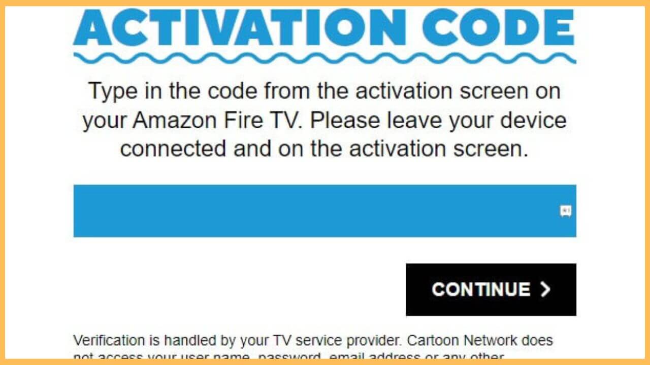 Select Continue on Activation Website