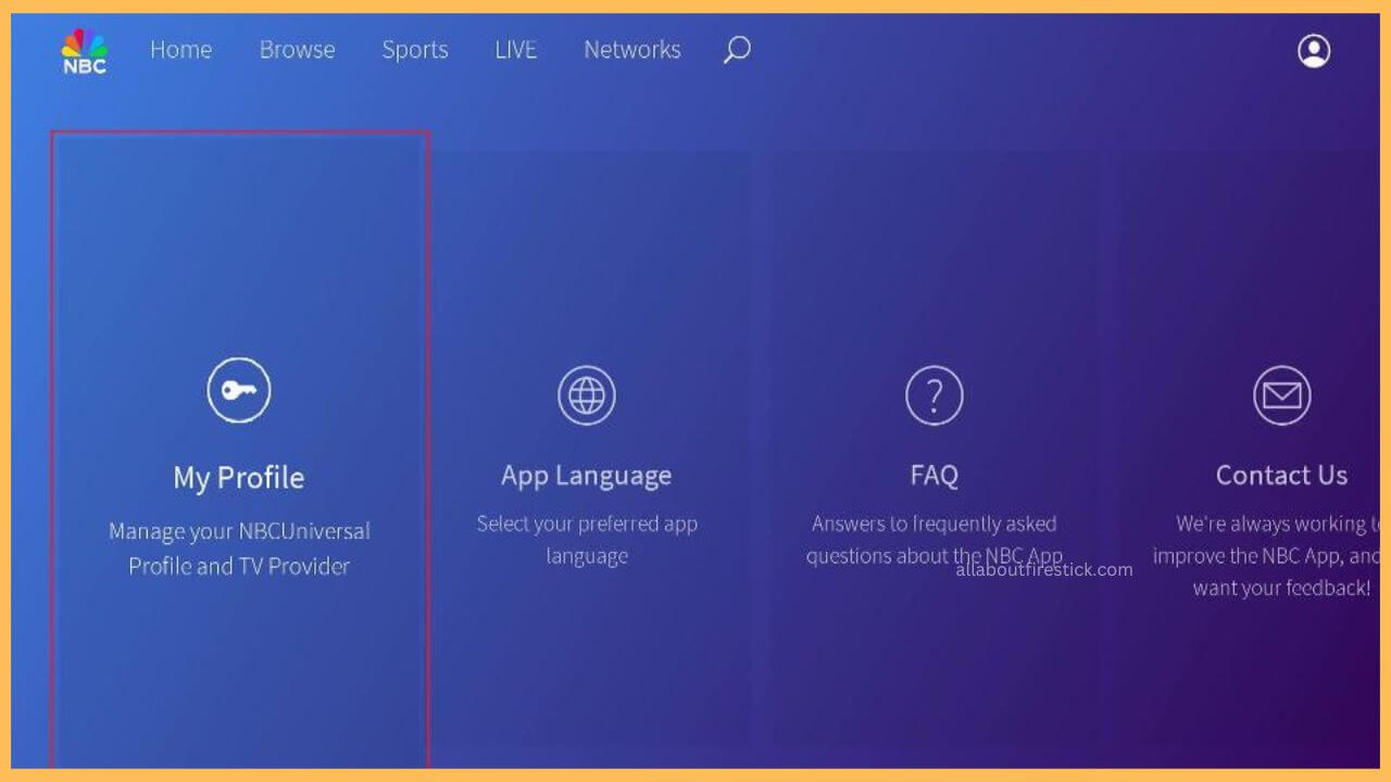 Select My Profile on Firestick