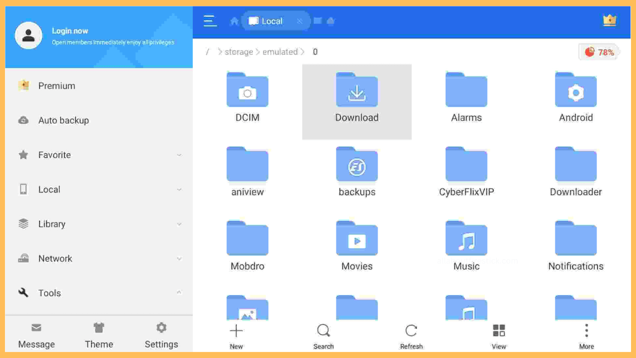 ES File Explorer interface on Firestick