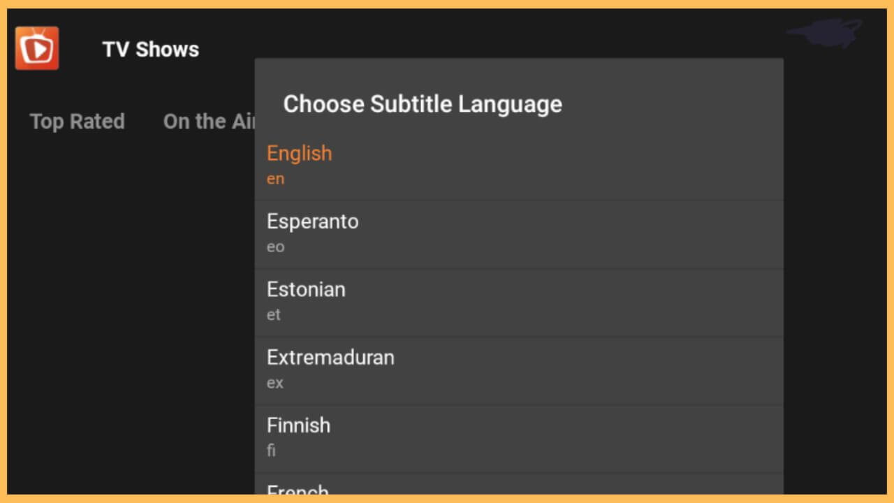 Choose Language on Tea TV