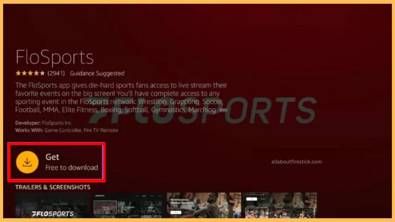Click Get to Download FloSports on Firest