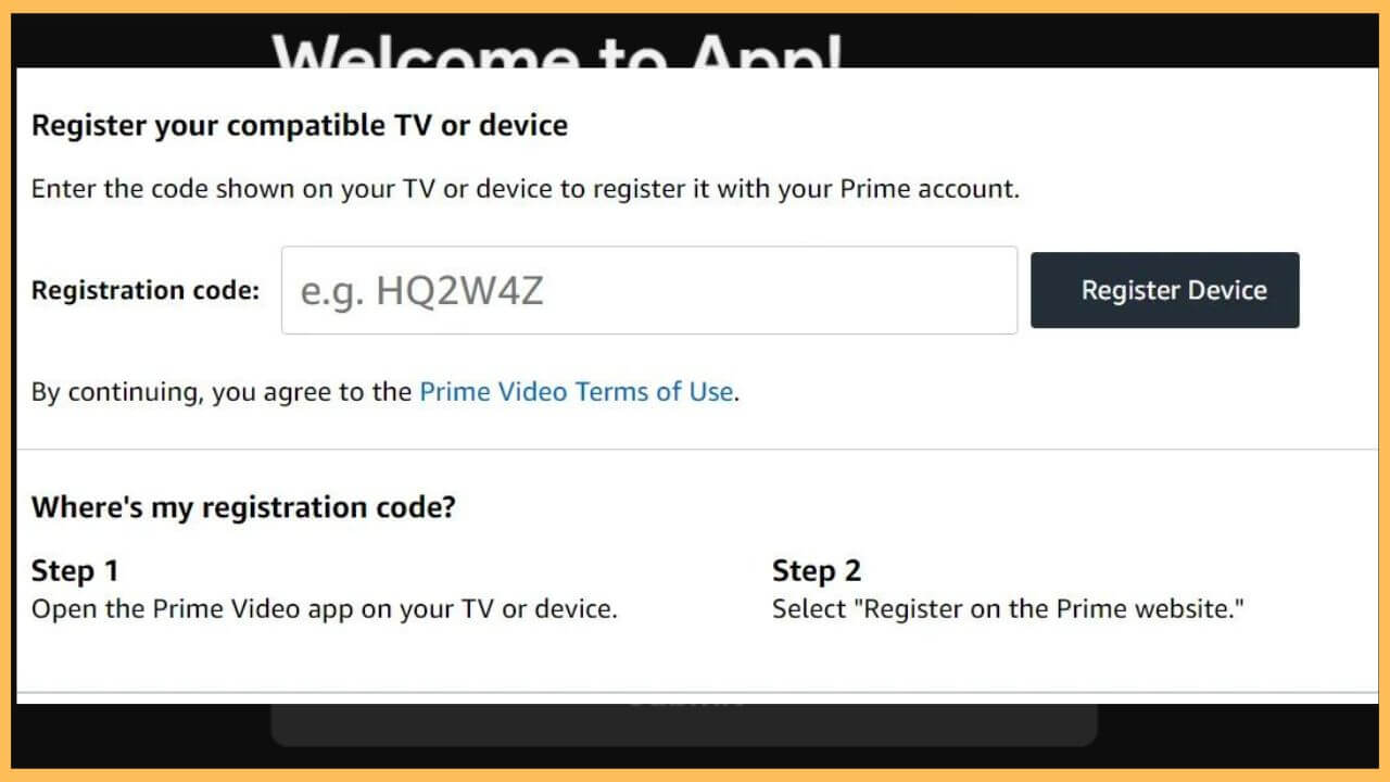 Click Register Device on Activation Page