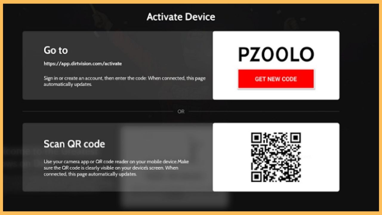 DIRTVision Activation on Firestick
