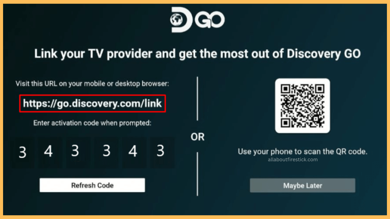 Note the activation code