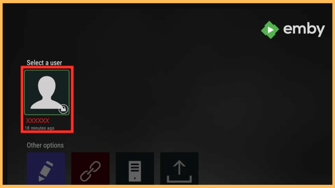Emby on Firestick - Select your Profile