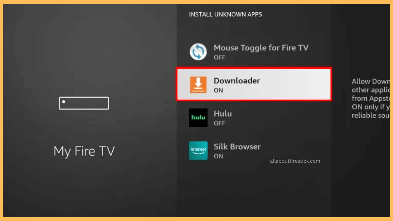 Eternal TV on Firestick - Enable the Downloader