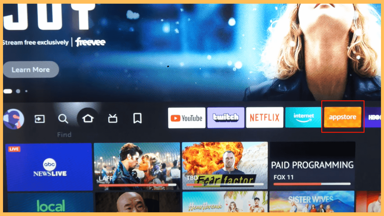 Eternal TV on Firestick - Select App Store