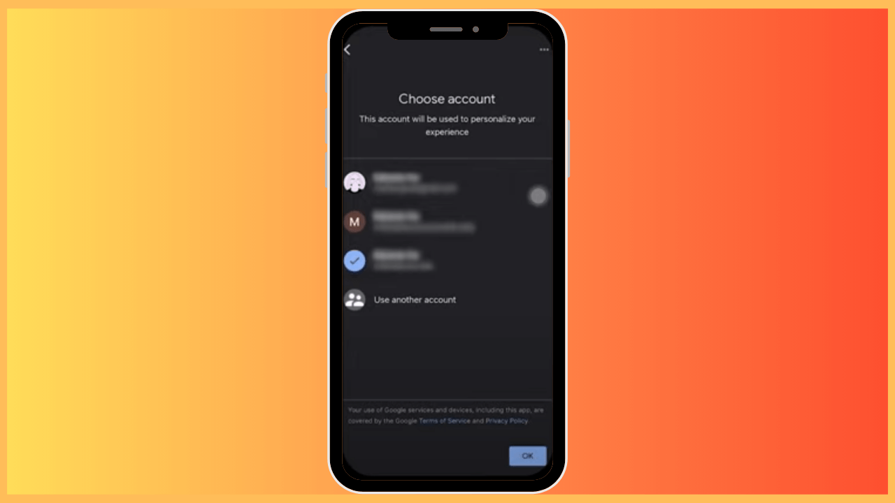 Firestick Google Home - Select your Google Account