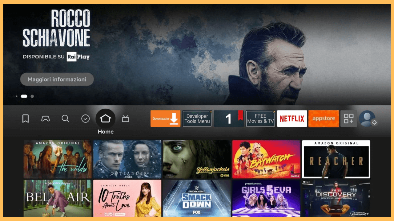 Football Plus on Firestick - Home Screen