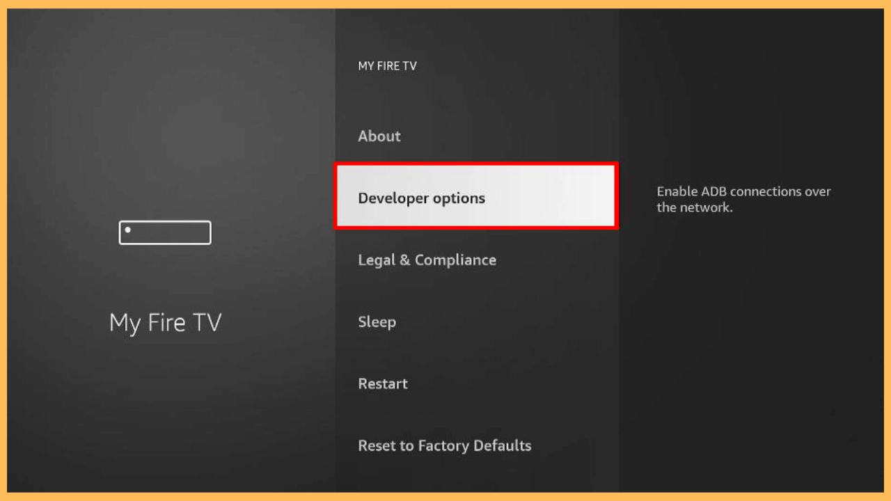 FreeFlix HQ on Firestick - Go to Developer Options