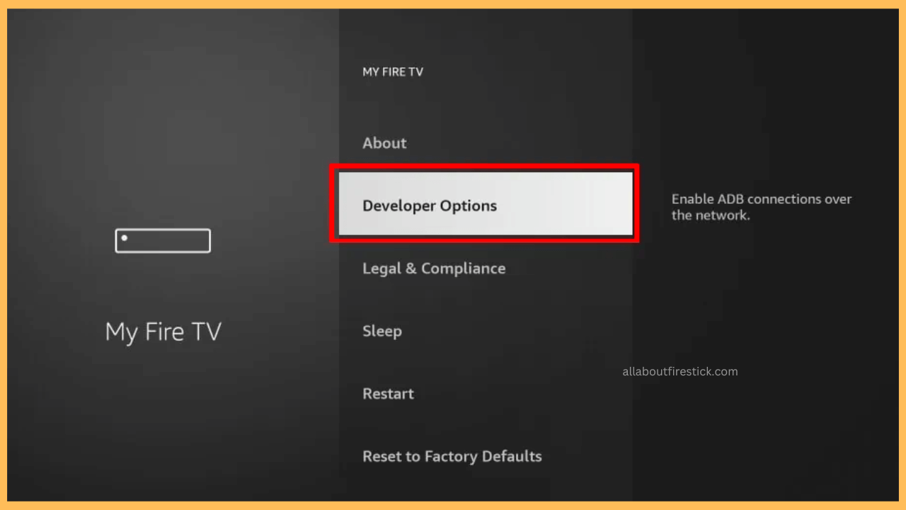 Go to Developer Options