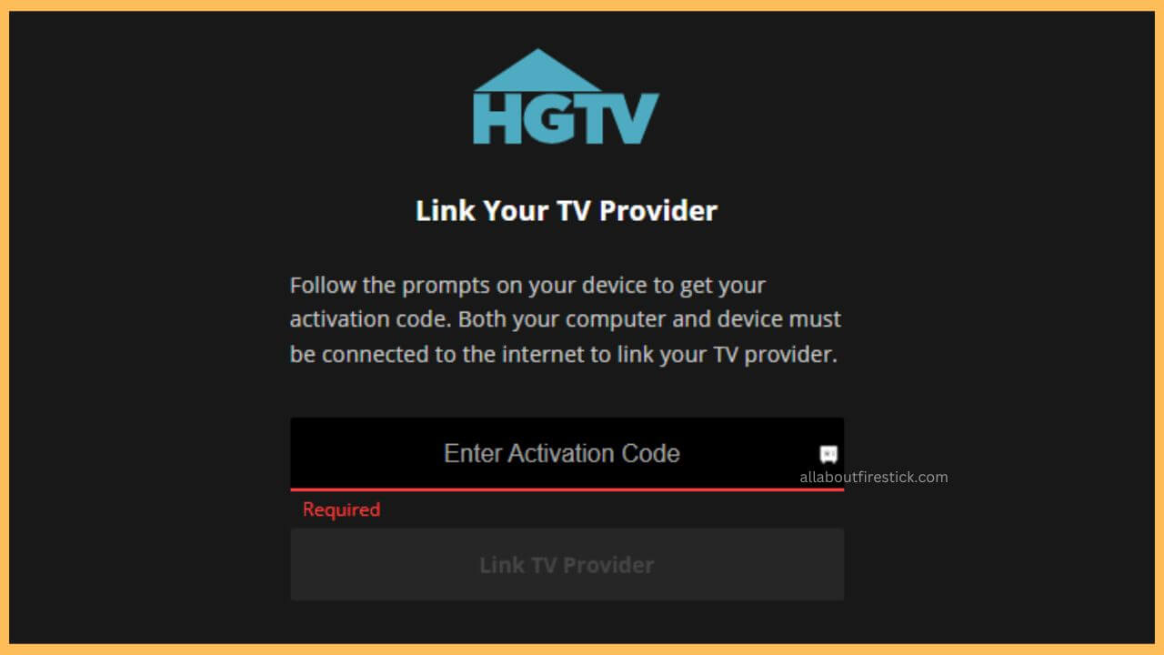 HGTV Activation Website