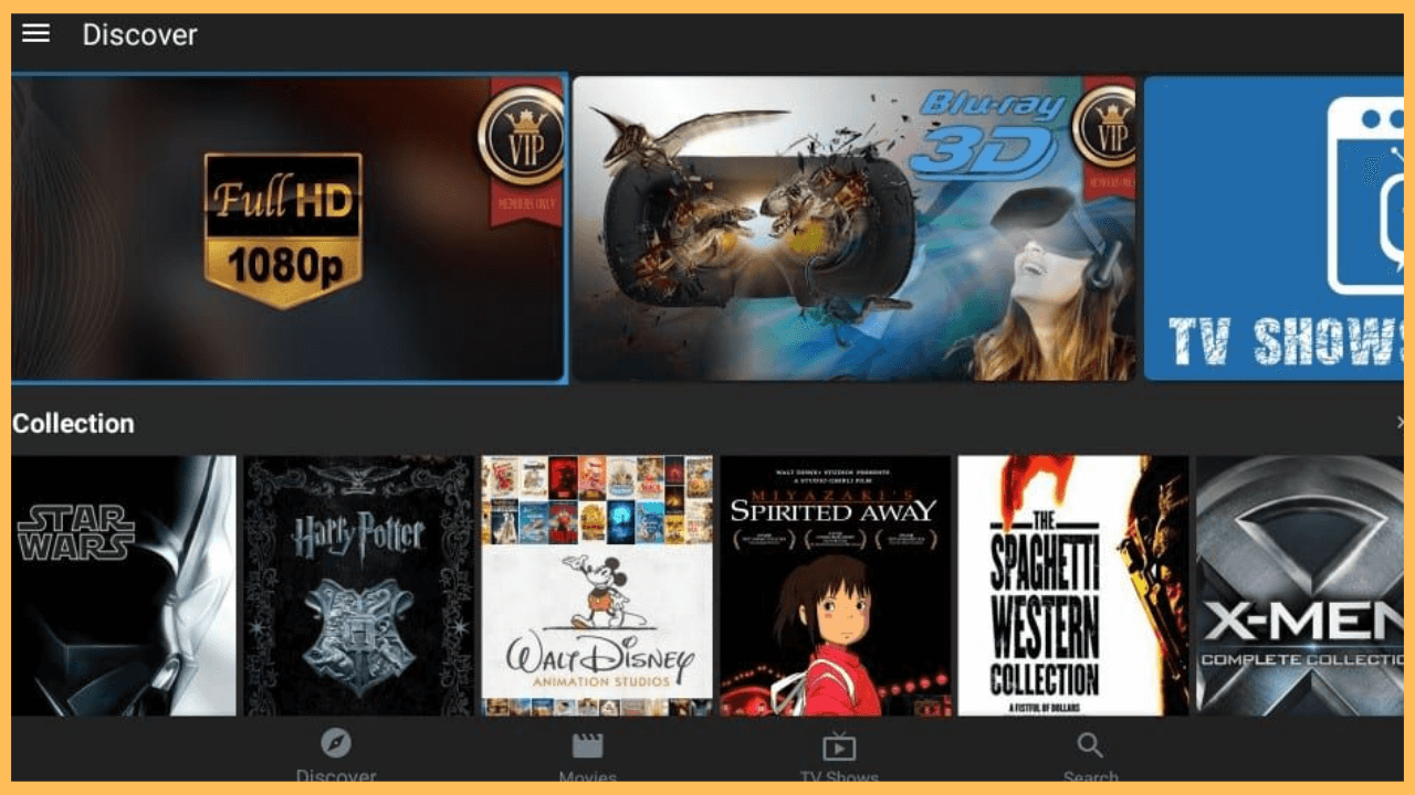MediaBox HD on Firestick - Home page
