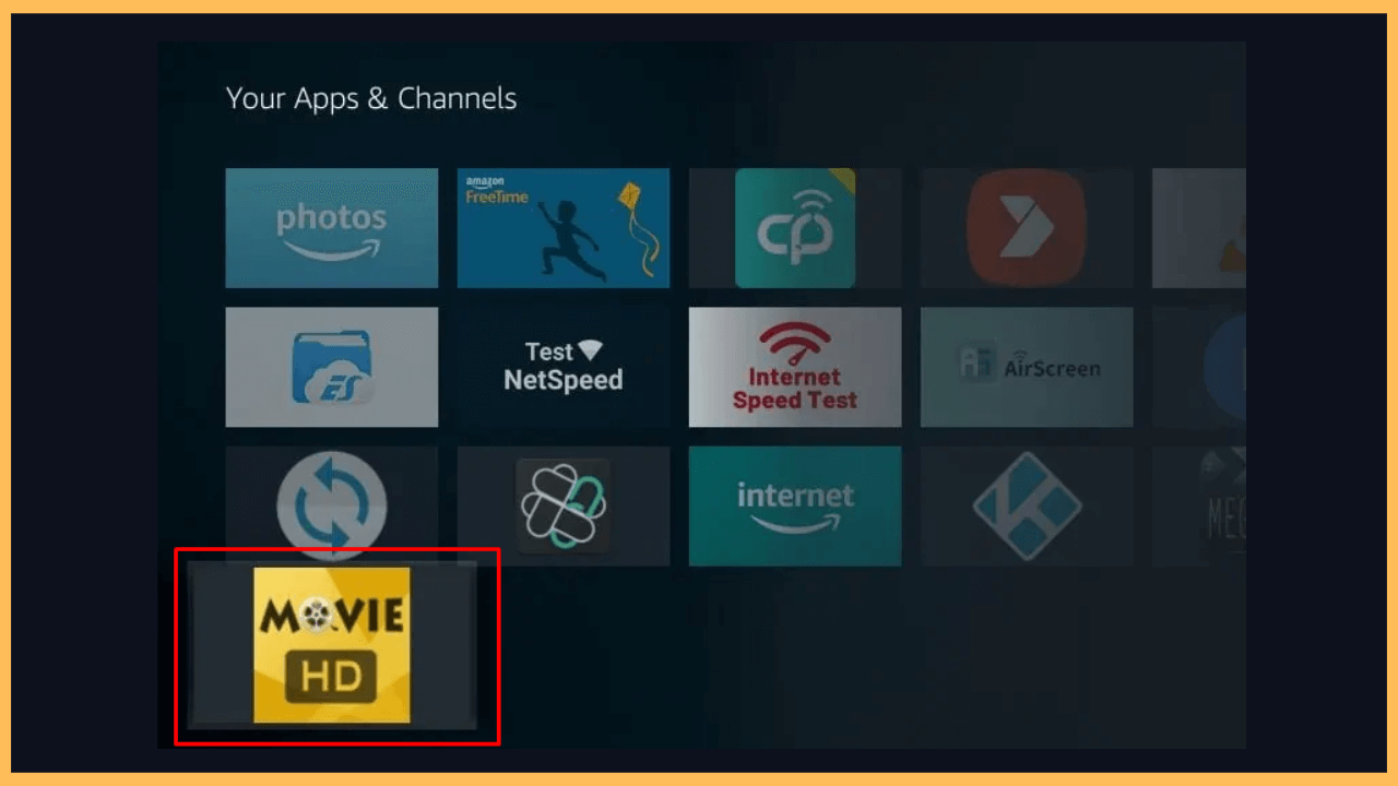 Movie HD on Firestick - Launch the Movie HD app