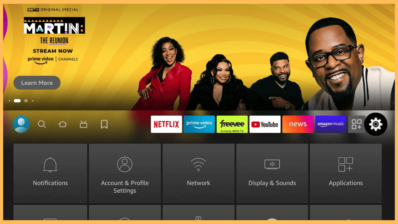 Netflix on Firestick - Home Screen
