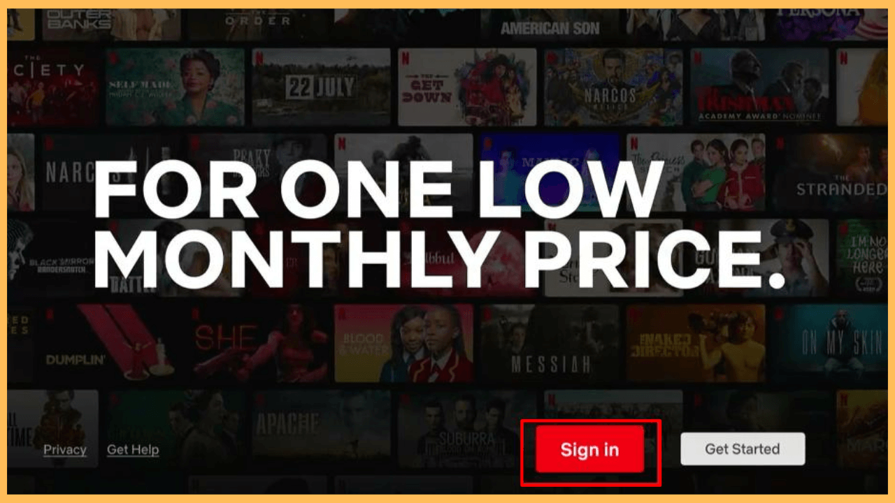 Netflix on Firestick - Select Sign in