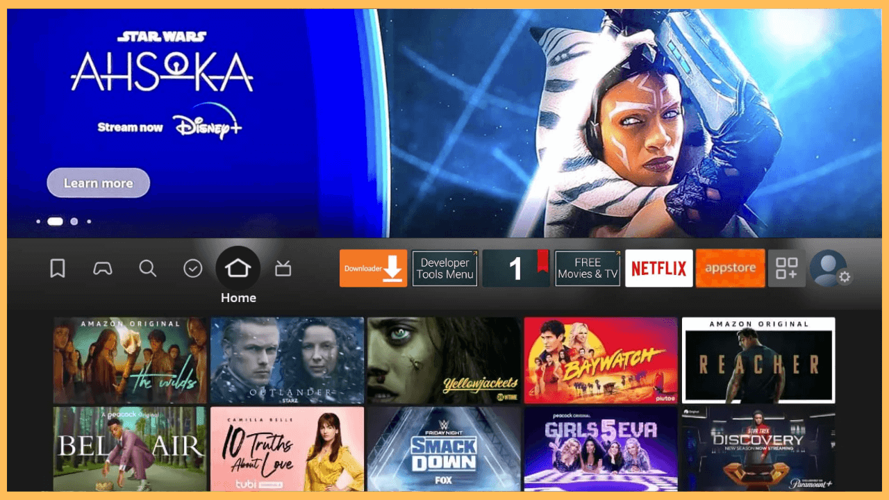 Ola TV on Firestick - Home Screen
