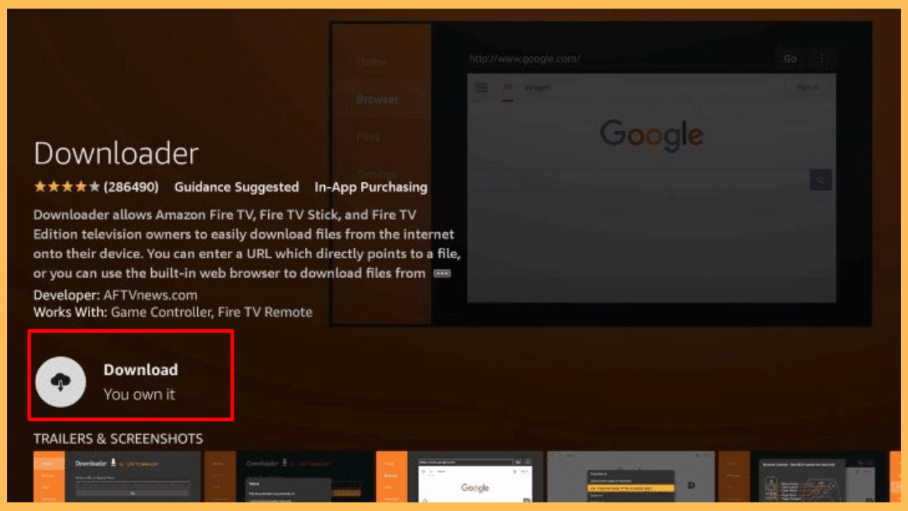Ola TV on Firestick - Select Download