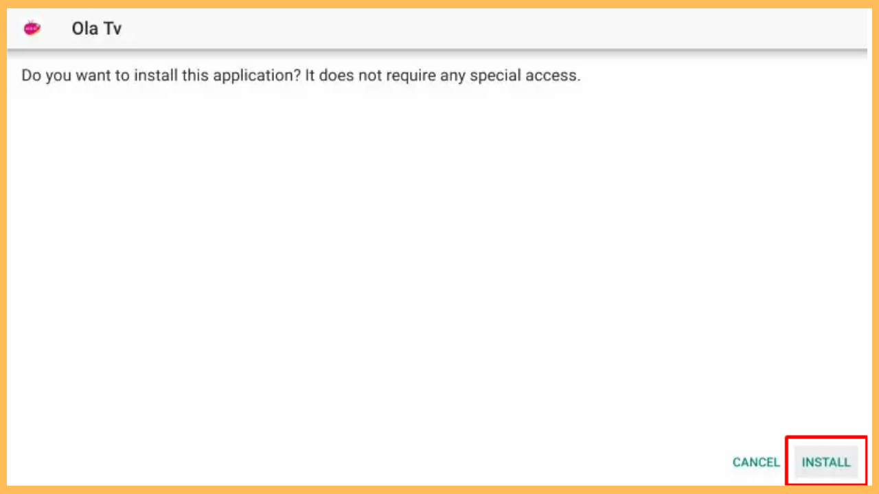 Ola TV on Firestick - Select Install