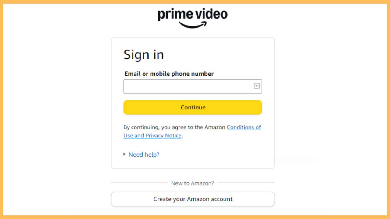 Prime Video Activation Page