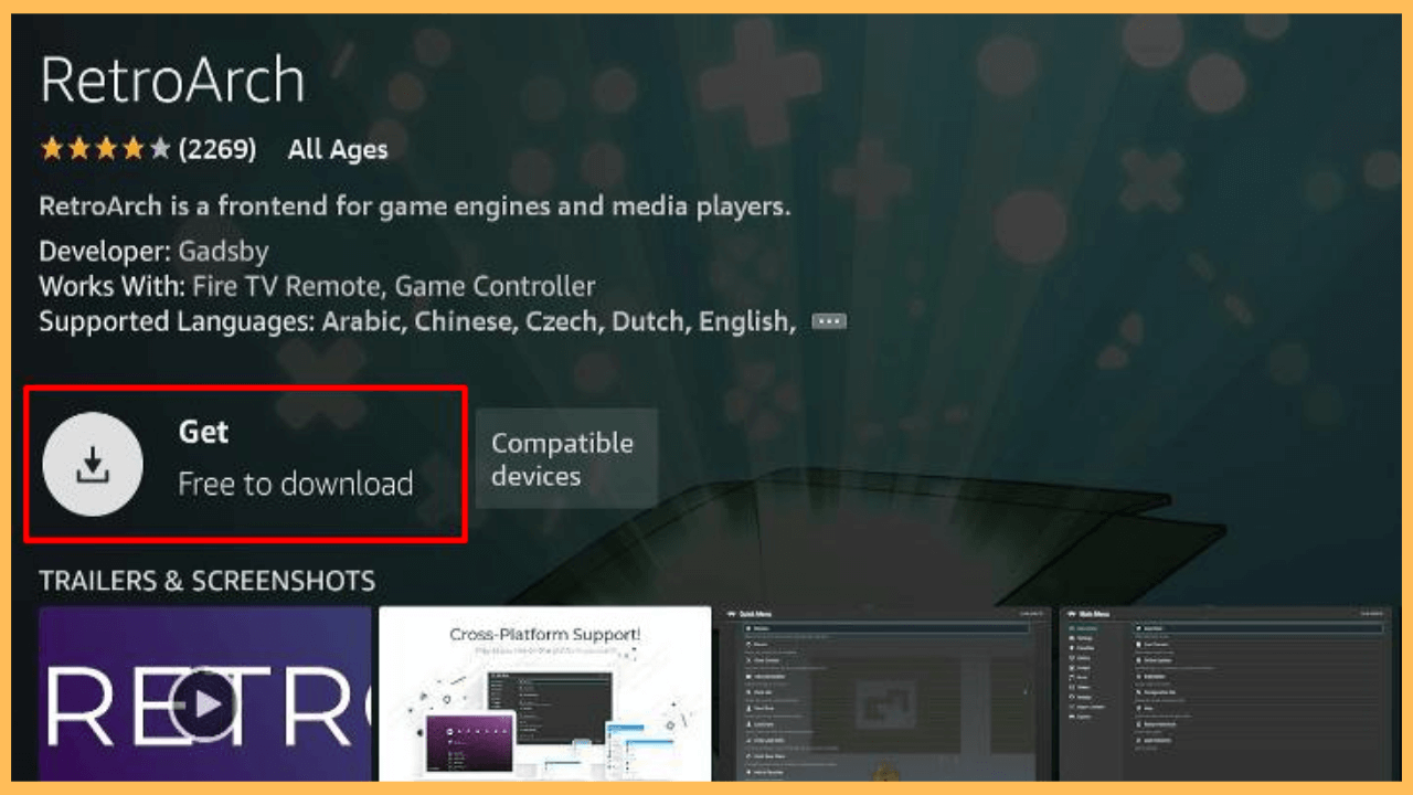 RetroArch on Firestick - Select Get