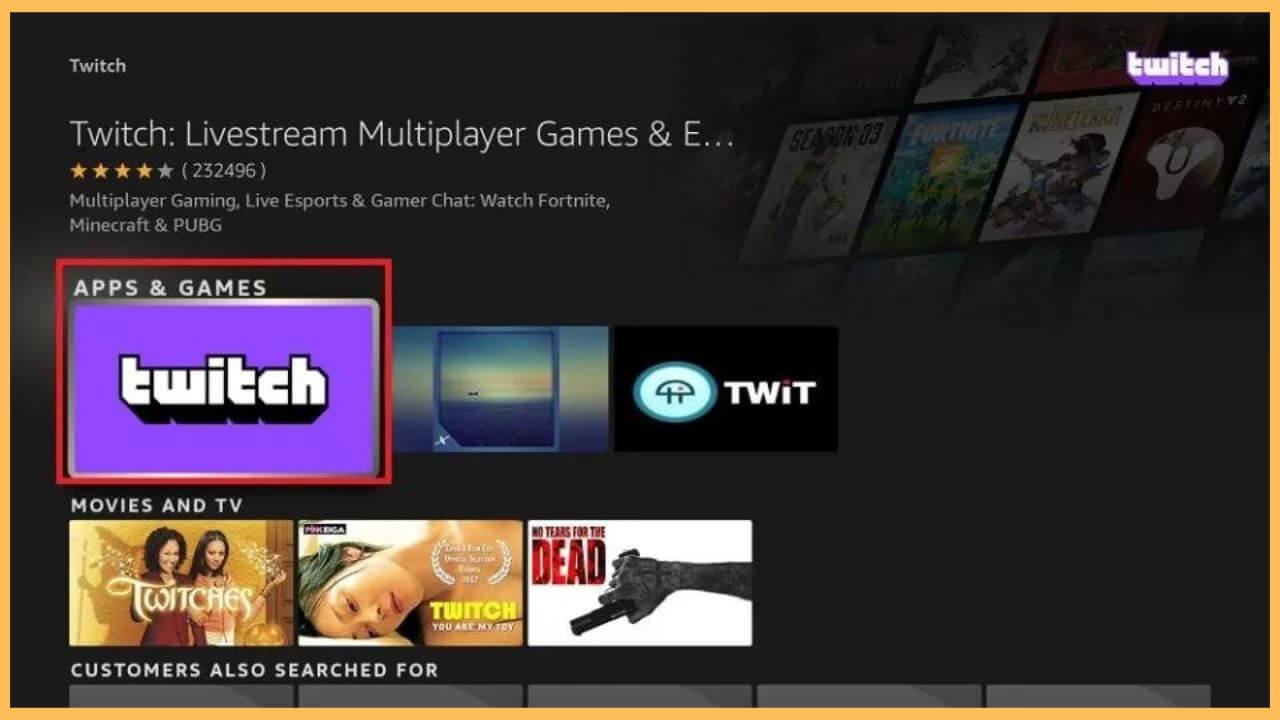 Select Twitch on Firestick